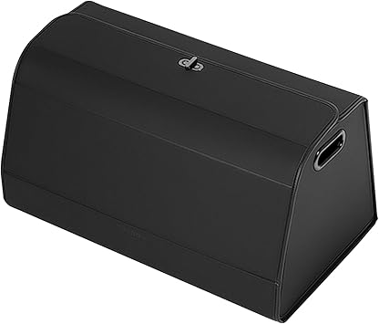 Ergocar Kofferraum Organizer, PU-Leder Autotasche Auto Kofferraum Box mit Deckel, Zusammenklappbarer Aufbewahrungsbox mit Fächern, Wasserfeste Langlebig, Rutschfester Boden, 180° Öffnung
