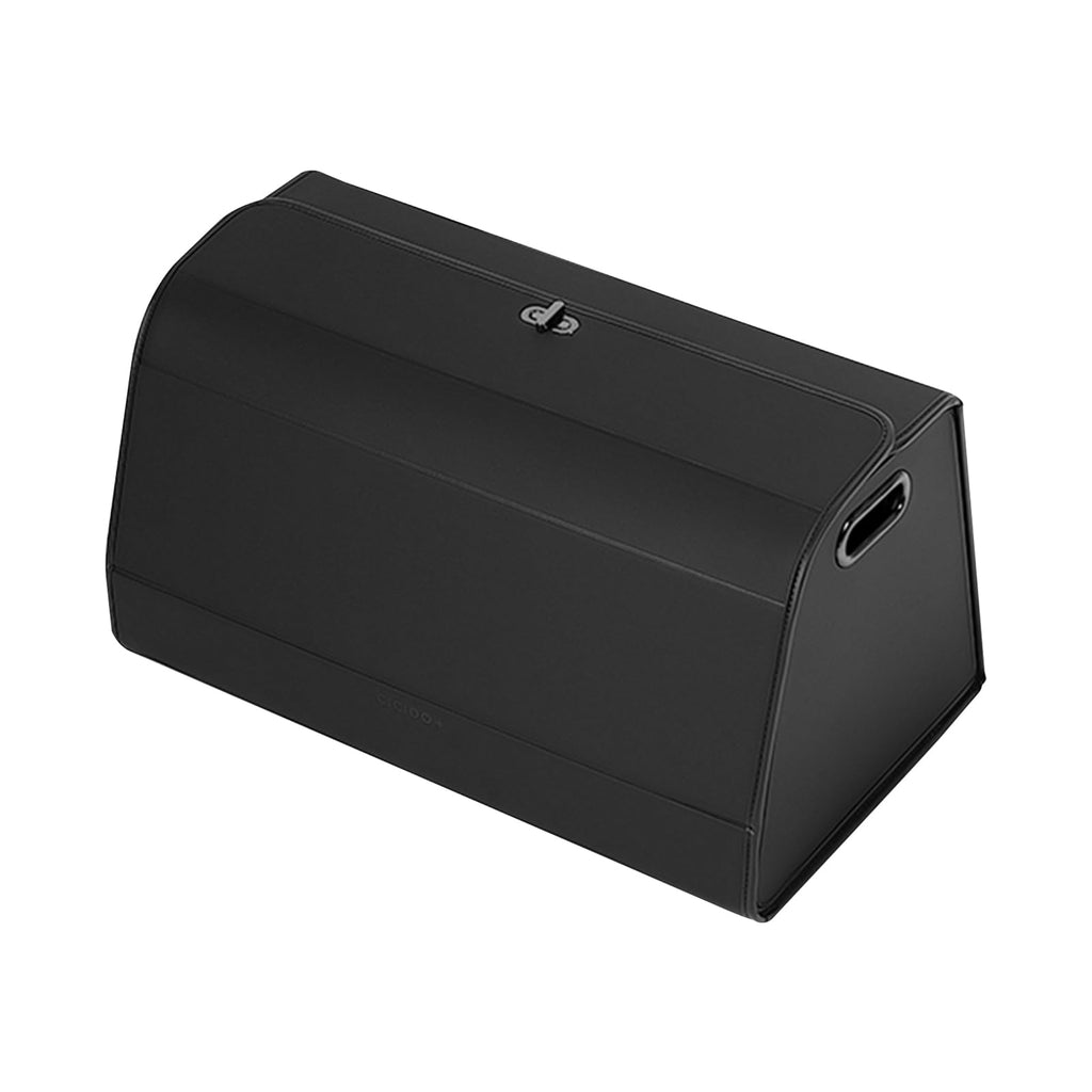 Ergocar Kofferraum Organizer, PU-Leder Autotasche Auto Kofferraum Box mit Deckel, Zusammenklappbarer Aufbewahrungsbox mit Fächern, Wasserfeste Langlebig, Rutschfester Boden, 180° Öffnung