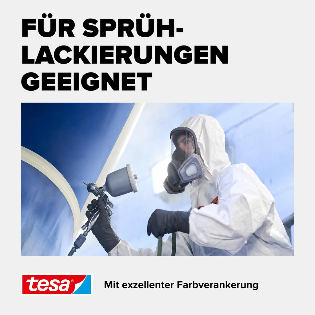 tesa tesakrepp 4323 Basic im 6er Pack - Elastisches Allzweck-Malerband für alle gängigen Malerarbeiten - hellbeige - 6 Rollen je 50 m x 50 mm