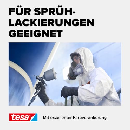 tesa tesakrepp 4323 Basic im 6er Pack - Elastisches Allzweck-Malerband für alle gängigen Malerarbeiten - hellbeige - 6 Rollen je 50 m x 50 mm
