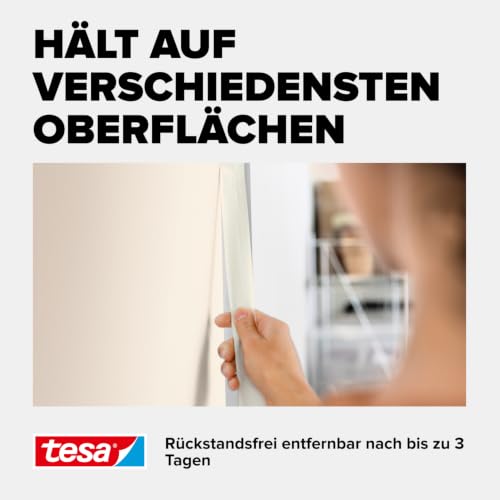 tesa tesakrepp 4323 Basic im 6er Pack - Elastisches Allzweck-Malerband für alle gängigen Malerarbeiten - hellbeige - 6 Rollen je 50 m x 50 mm