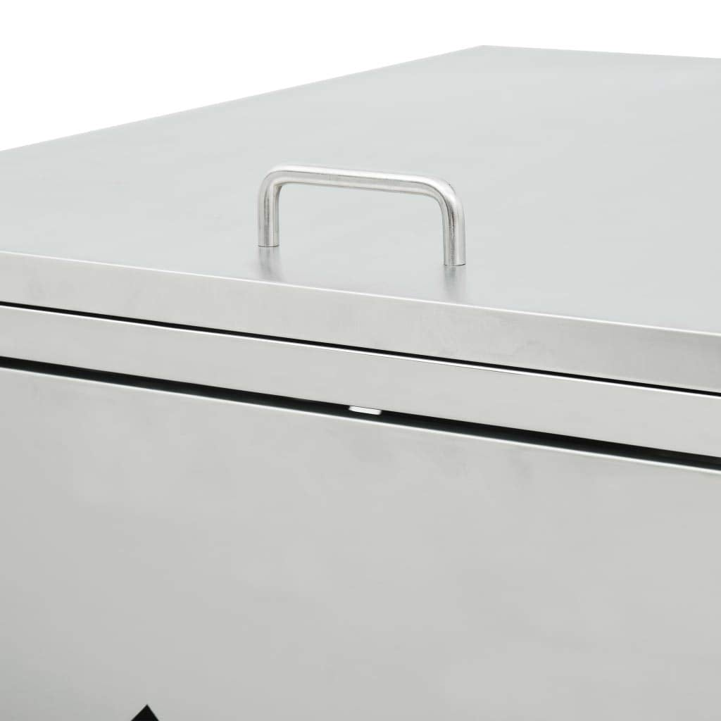 vidaXL Mülltonnenbox für 3 Tonnen Müllbox Mülltonnenverkleidung Mülltonne Mülltonnenbox Müllcontainer Gerätebox 240L Edelstahl Silbern