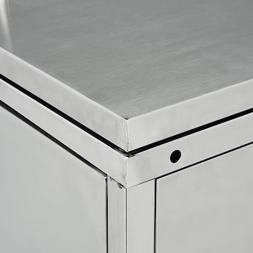 vidaXL Mülltonnenbox für 3 Tonnen Müllbox Mülltonnenverkleidung Mülltonne Mülltonnenbox Müllcontainer Gerätebox 240L Edelstahl Silbern
