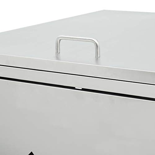 vidaXL Mülltonnenbox für 3 Tonnen Müllbox Mülltonnenverkleidung Mülltonne Mülltonnenbox Müllcontainer Gerätebox 240L Edelstahl Silbern