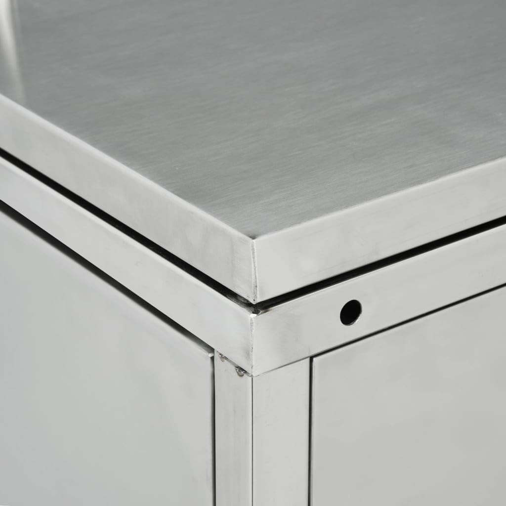 vidaXL Mülltonnenbox für 3 Tonnen Müllbox Mülltonnenverkleidung Mülltonne Mülltonnenbox Müllcontainer Gerätebox 240L Edelstahl Silbern
