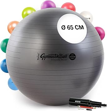 Pezziball Gymnastikball MAXAFE (anti-burst) 65 cm GRAU
