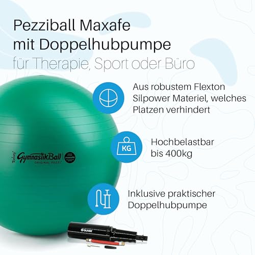 Pezziball Gymnastikball MAXAFE (anti-burst) 65 cm GRAU