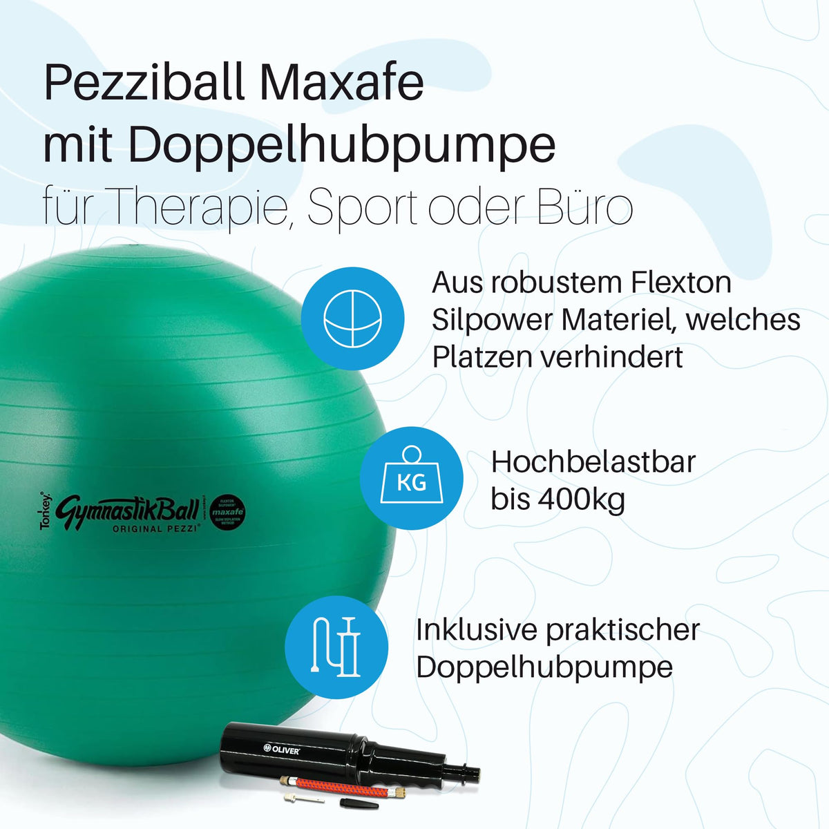 Pezziball Gymnastikball MAXAFE (anti-burst) 65 cm GRAU