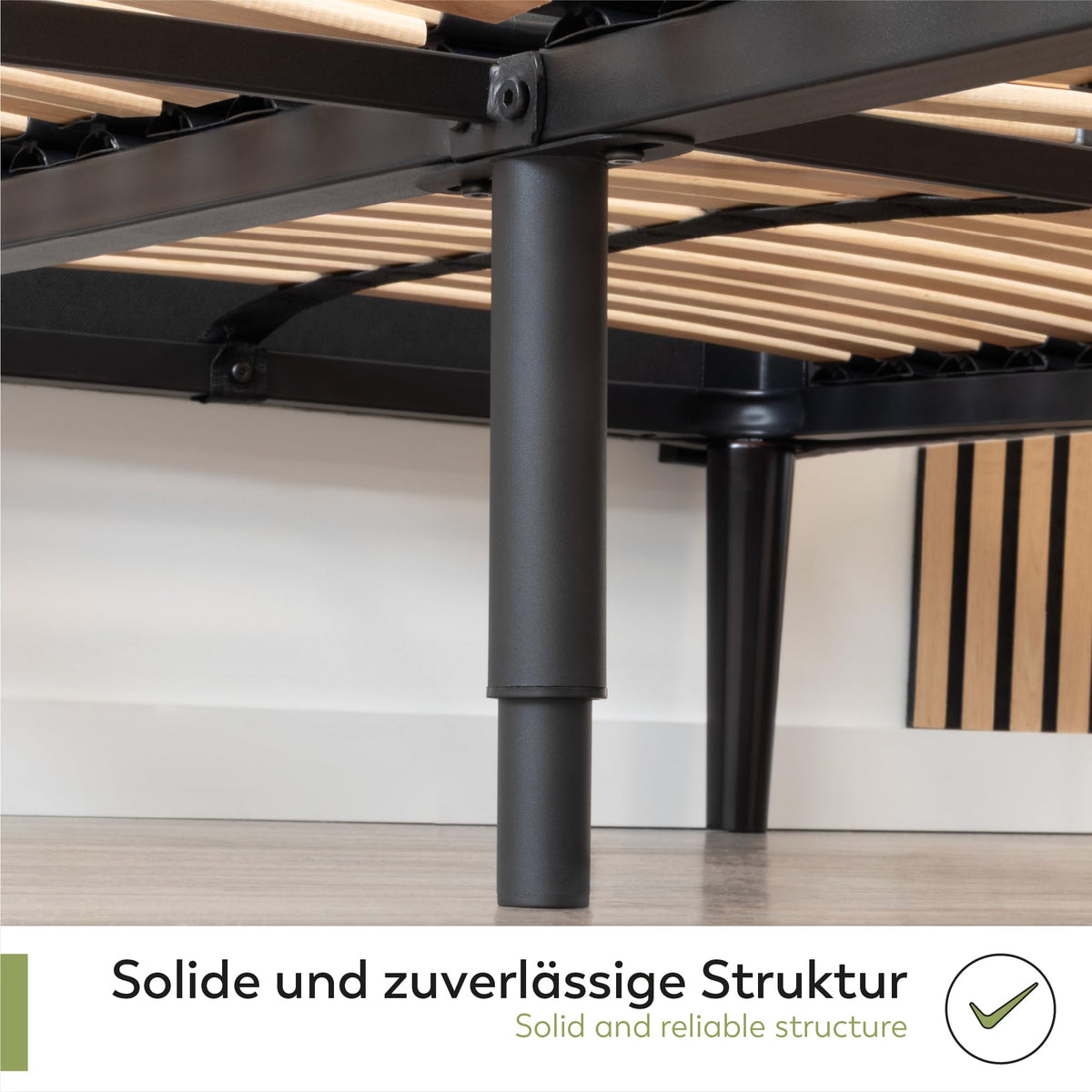 i-flair Grace Lattenrost 140x200 cm, extra stabil, Metallrahmen, 56 Schichtholz-Federleisten, 12-Fach Härtegradverstellung, Mittelgurt & Mittelzone, hohe Belastbarkeit bis 300 kg – EN 1725 geprüft