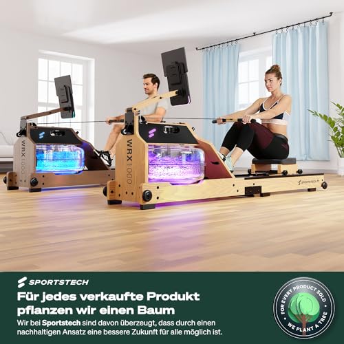 Sportstech, Wasserrudergerät + 3-Fach individuell verstellbar WRX1000