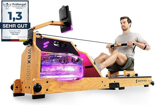 Sportstech, Wasserrudergerät + 3-Fach individuell verstellbar WRX1000