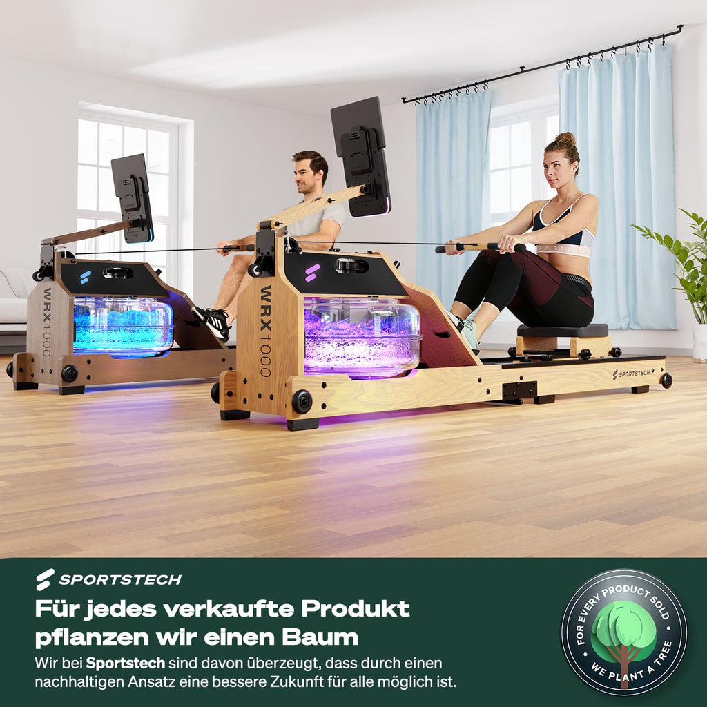 Sportstech, Wasserrudergerät + 3-Fach individuell verstellbar WRX1000