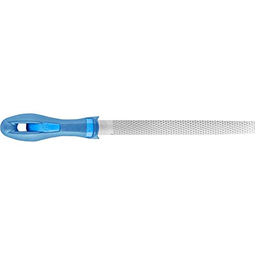 PFERD TOOLS Halbrunde Holzraspeln, 200mm, halbrunde, spitz zulaufende Feile, Raspelhieb H1 auf zwei Seiten, inkl. Ergonomie-Feilenheft, 11233206 – speziell für die grobe Zerspanung und zum Schruppen