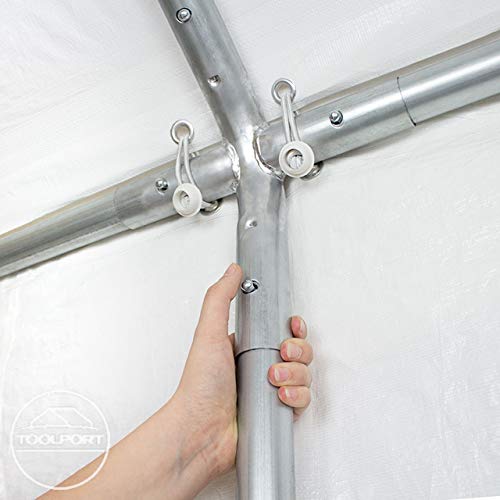 TOOLPORT Partyzelt Pavillon 5x8 m in weiß PE Plane 350 N Wasserdicht UV Schutz Festzelt Gartenzelt