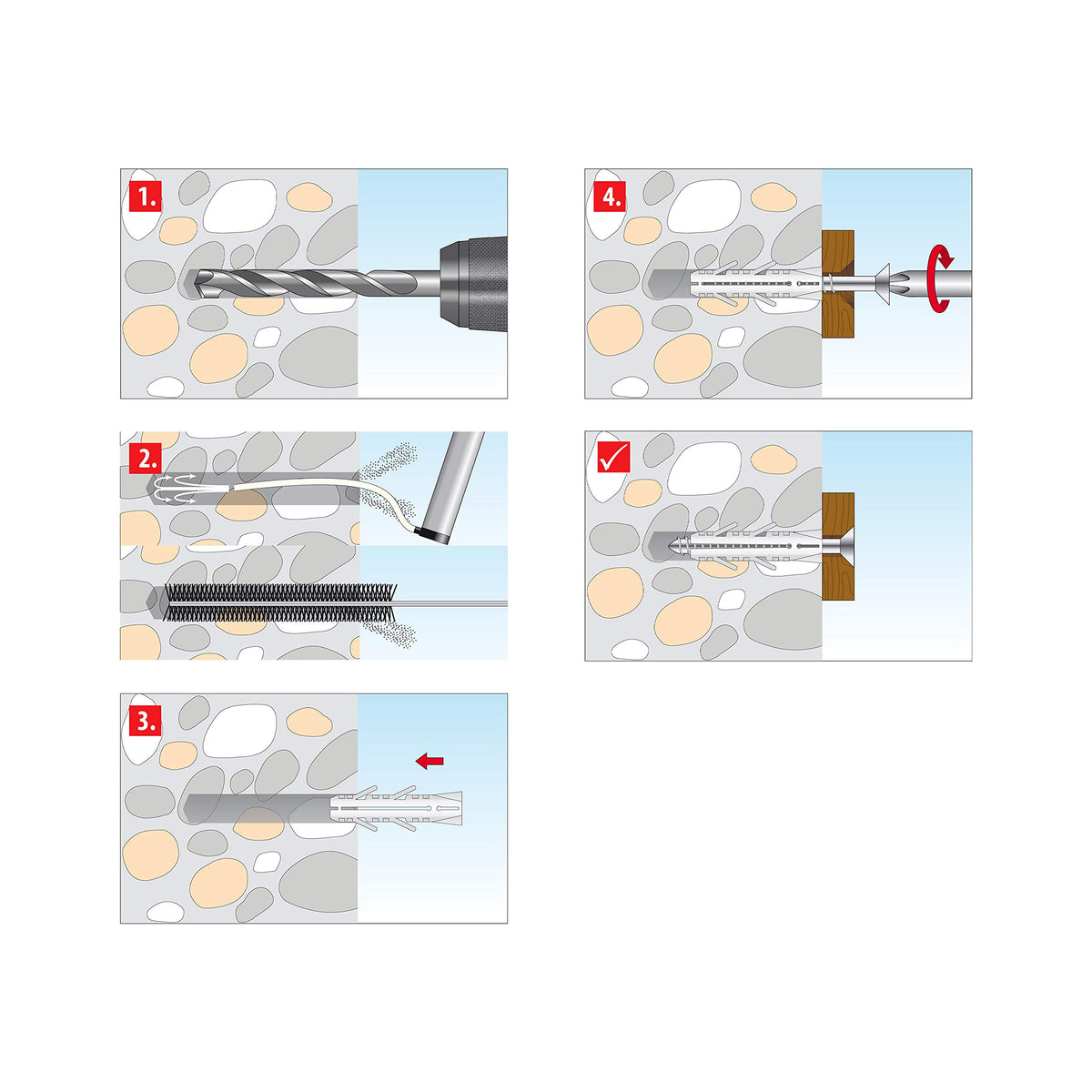 TOX Spreizdübel Barracuda 6 x 30 mm, Dübel für Vollbaustoffe, 100 % Nylon, 100 Stück, 013100041
