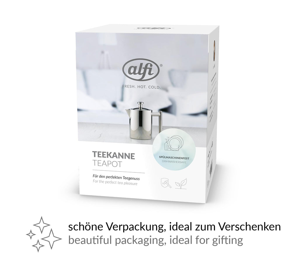 alfi TEA POT II Teekanne 0,60 l, Edelstahl, mit Siebeinsatz