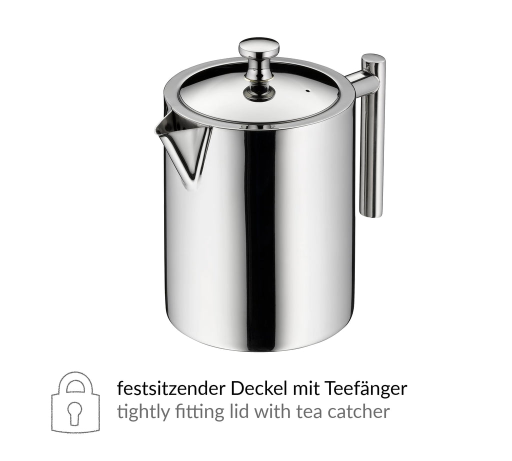 alfi TEA POT II Teekanne 0,60 l, Edelstahl, mit Siebeinsatz