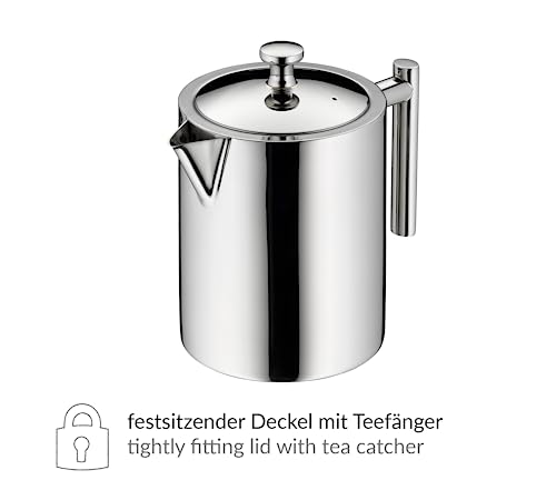 alfi TEA POT II Teekanne 0,60 l, Edelstahl, mit Siebeinsatz