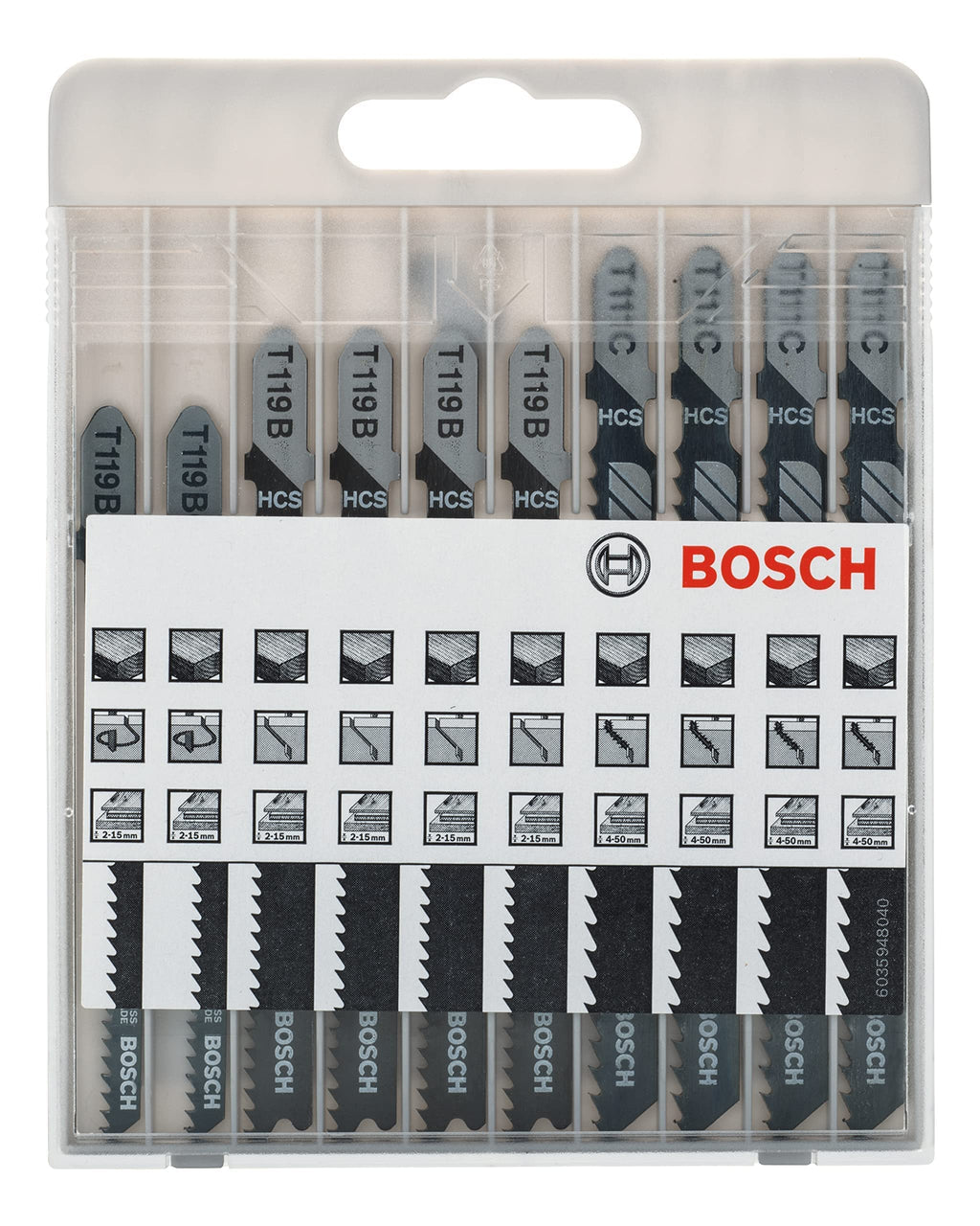 Bosch Professional 10tlg. Stichsägeblatt Set Basic for Wood (für Holz, Zubehör Stichsäge) Schwarz