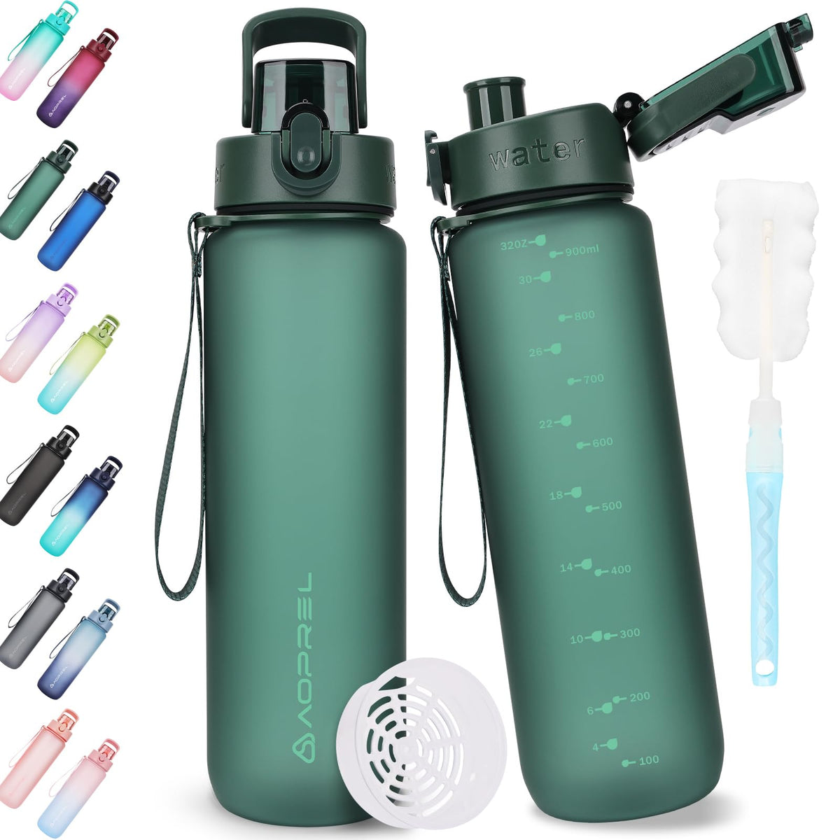 AOPREL Trinkflasche 1L Tritan BPA-Frei Wasserflasche Mit Filter