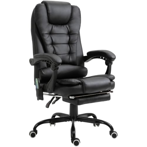Vinsetto Bürostuhl mit Massagefunktion Ergonomischer Chefsessel, Schwarz