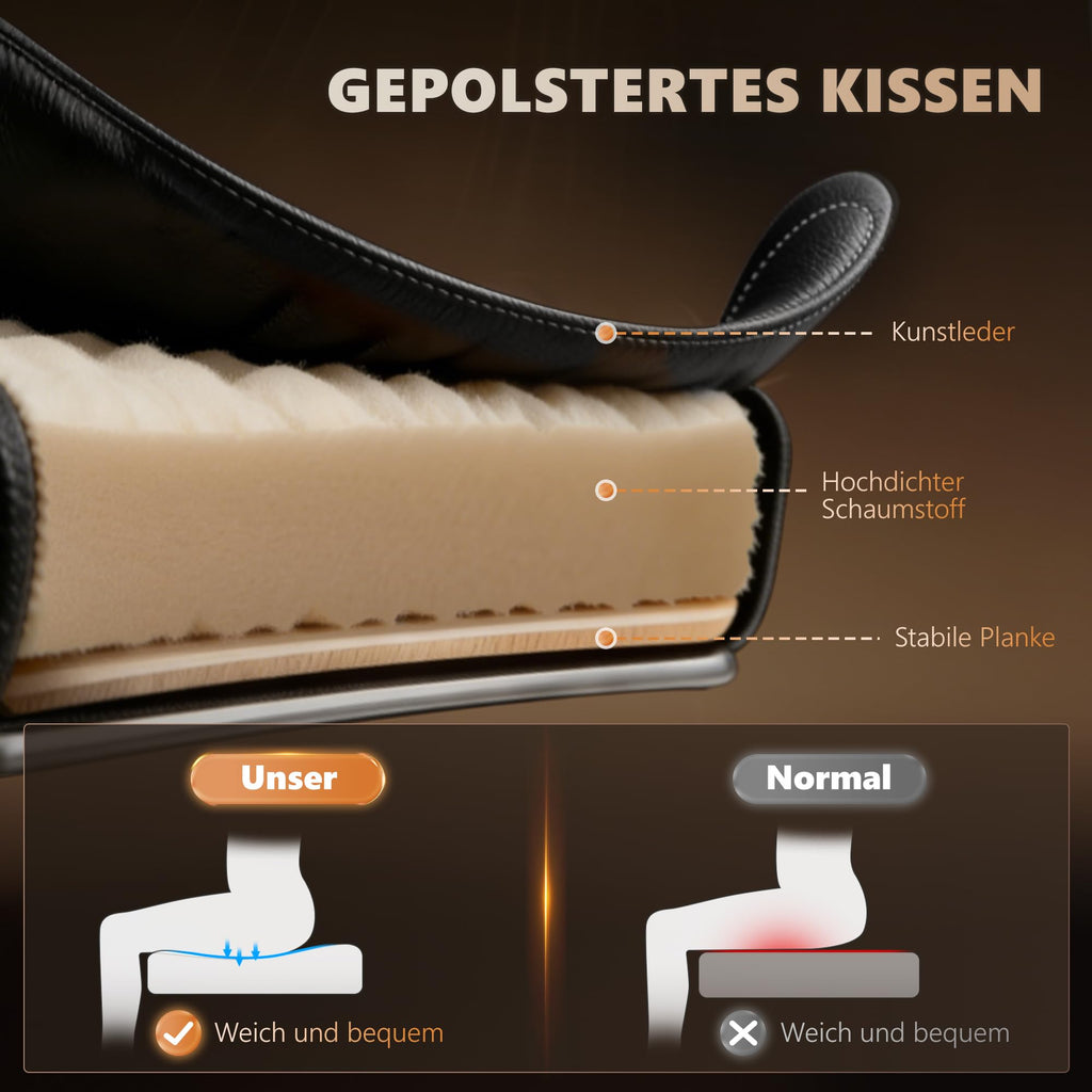 Vinsetto Bürostuhl mit Massagefunktion Ergonomischer Chefsessel, Schwarz