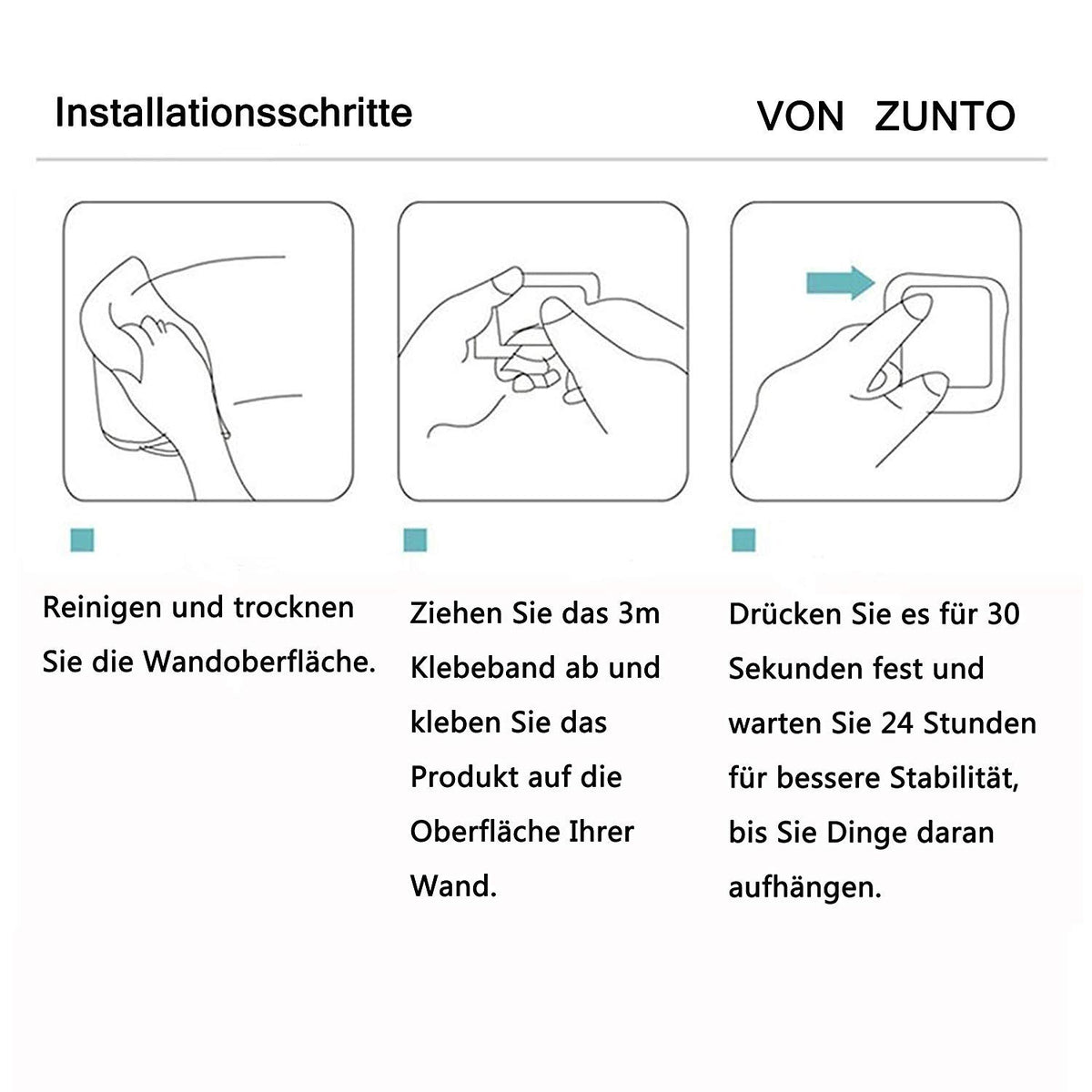 ZUNTO Handtuchhalter Ohne Bohren, Gästehandtuchhalter Selbstklebend, Handtuchstange Edelstahl Badezimmer 40CM