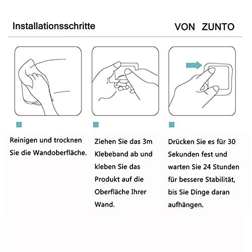 ZUNTO Handtuchhalter Ohne Bohren, Gästehandtuchhalter Selbstklebend, Handtuchstange Edelstahl Badezimmer 40CM