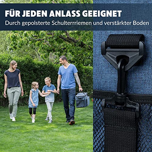 Obics® Kühltasche 20L & 30L (faltbar) 10-12 Stunden kühlen - isolierte Einkaufstasche & Lunchtasche mit Flaschenöffner & Auslaufsicherem PEVA-Material für Arbeit, Büro, Picknick, Einkaufen & Baustelle