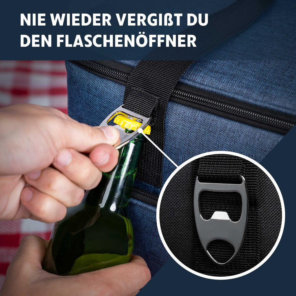 Obics® Kühltasche 20L & 30L (faltbar) 10-12 Stunden kühlen - isolierte Einkaufstasche & Lunchtasche mit Flaschenöffner & Auslaufsicherem PEVA-Material für Arbeit, Büro, Picknick, Einkaufen & Baustelle