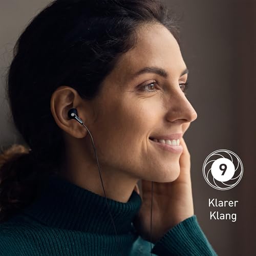 Panasonic RP-HJE125E-K Ergofit In-Ear-Kopfhörer mit kraftvollem Klang, bequemem rutschfestem Sitz und 3 Größen von Ohrstöpseln, schwarz