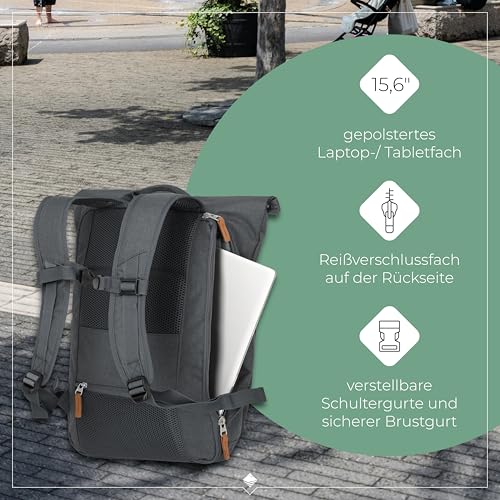 Travelite Rolltop Handgepäck Rucksack BASICS, 60 cm, 35 Liter