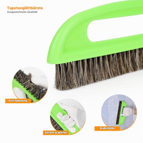 EHDIS 3-teilig Tapezierwerkzeug, inklusive Tapezierbürste, Rakel Tapezieren, Schneidwerkzeug, Tapezierset, Tapetenglättungs Werkzeug, für Klebekontakt, Tapeten, Fensterfolie, Grau