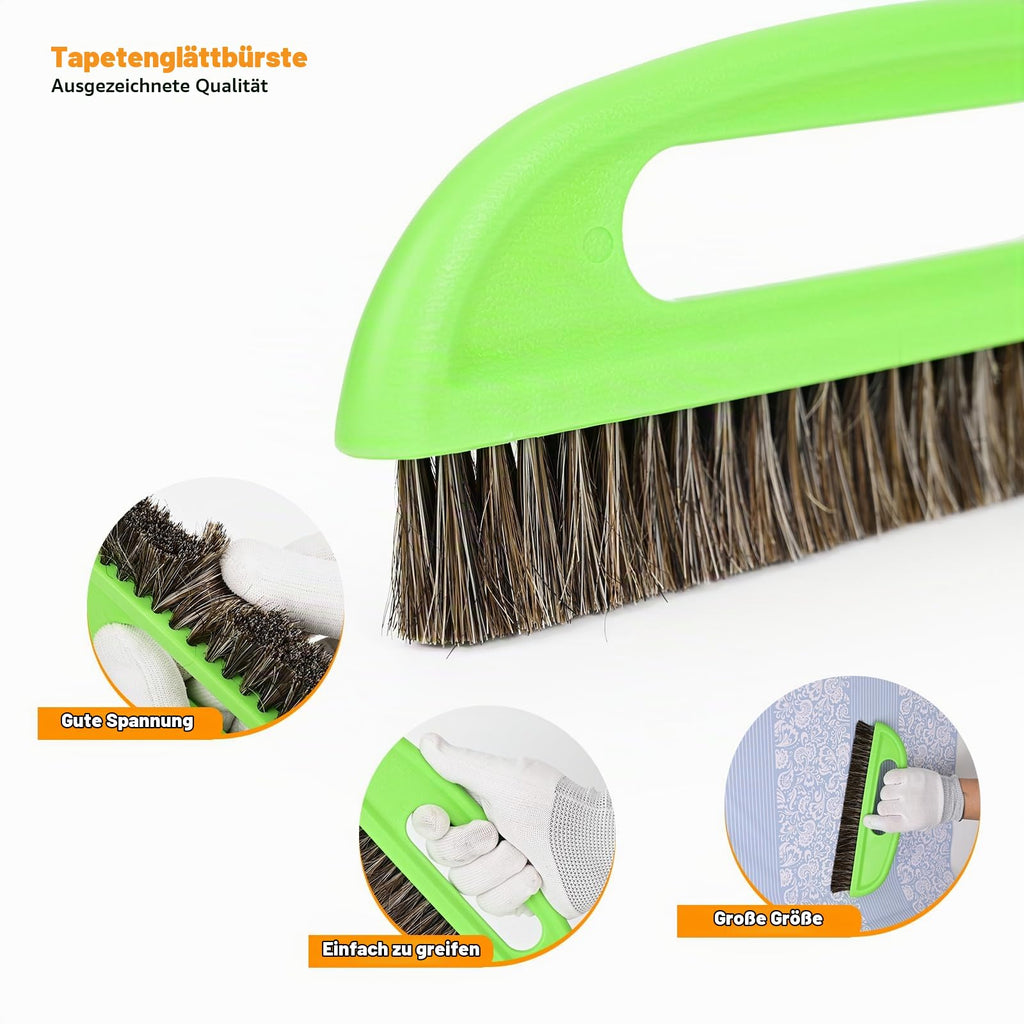 EHDIS 3-teilig Tapezierwerkzeug, inklusive Tapezierbürste, Rakel Tapezieren, Schneidwerkzeug, Tapezierset, Tapetenglättungs Werkzeug, für Klebekontakt, Tapeten, Fensterfolie, Grau