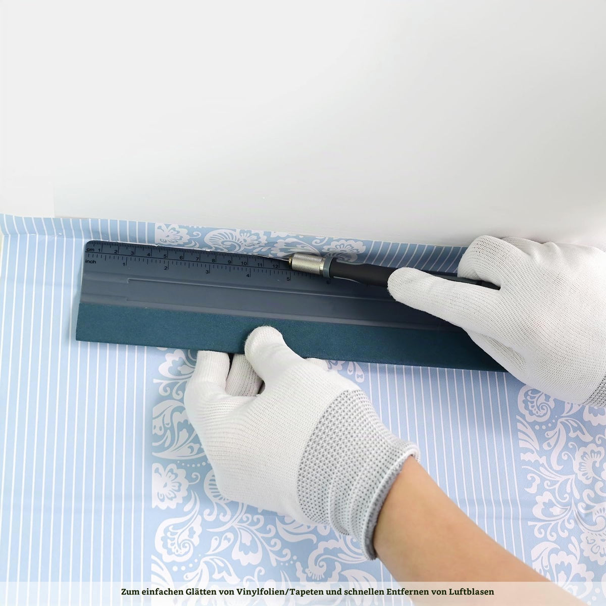 EHDIS 3-teilig Tapezierwerkzeug, inklusive Tapezierbürste, Rakel Tapezieren, Schneidwerkzeug, Tapezierset, Tapetenglättungs Werkzeug, für Klebekontakt, Tapeten, Fensterfolie, Grau