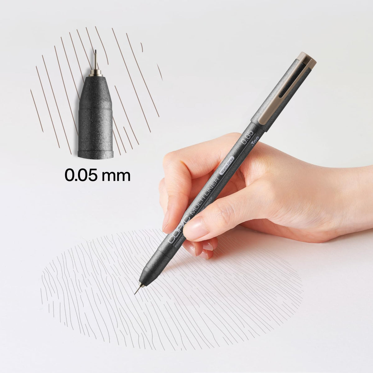 Copic Multiliner 0,05 mm, Warm Gray, Fineliner mit einer feinen Spitze und wasserbeständiger Pigmenttinte