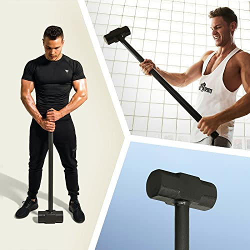 GORILLA SPORTS® Gym-Hammer - 6/8/10/12/15/20/20/30 kg Gewichte, Hohl Griff, Stahl - Gewichtshammer, Fitnesshammer, Trainingshammer, Krafttraining, Fitness-Hammer