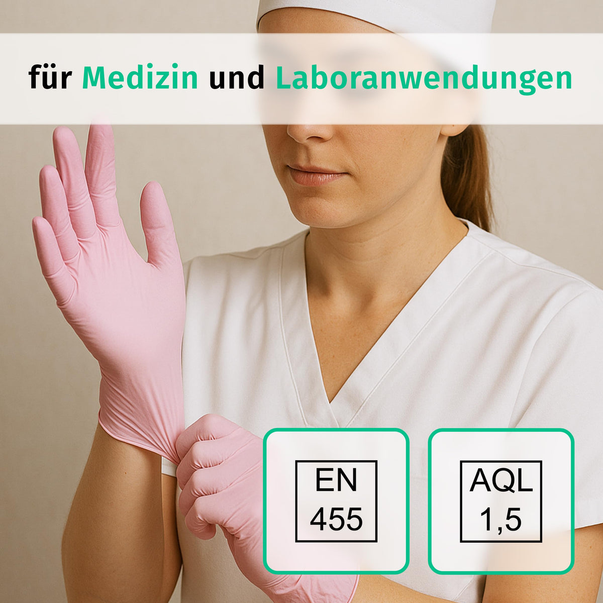 SF Nitrilhandschuhe XS Rosa – 100 Stück Einweghandschuhe, latexfrei