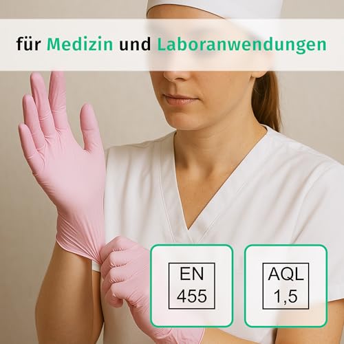 SF Nitrilhandschuhe XS Rosa – 100 Stück Einweghandschuhe, latexfrei