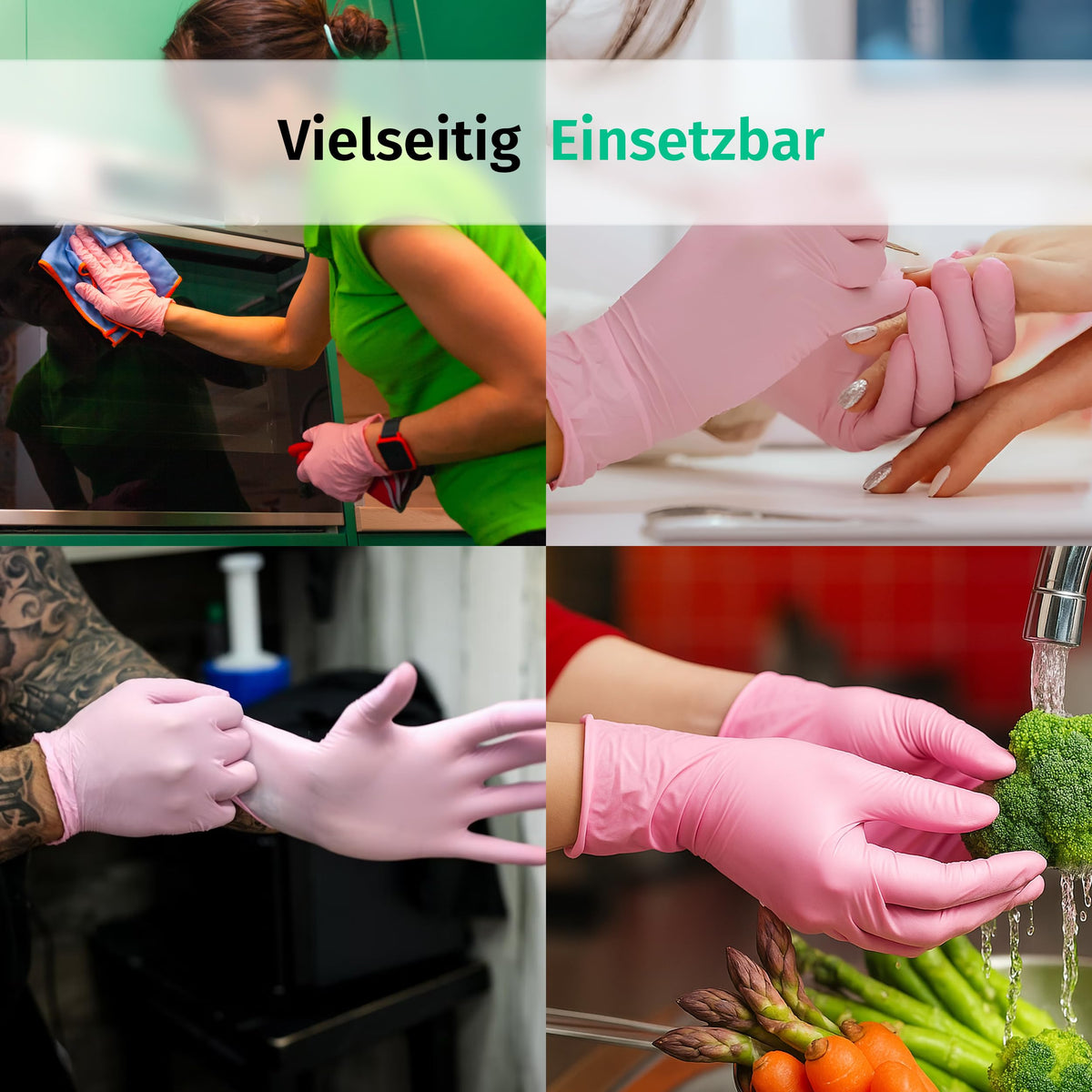 SF Nitrilhandschuhe XS Rosa – 100 Stück Einweghandschuhe, latexfrei