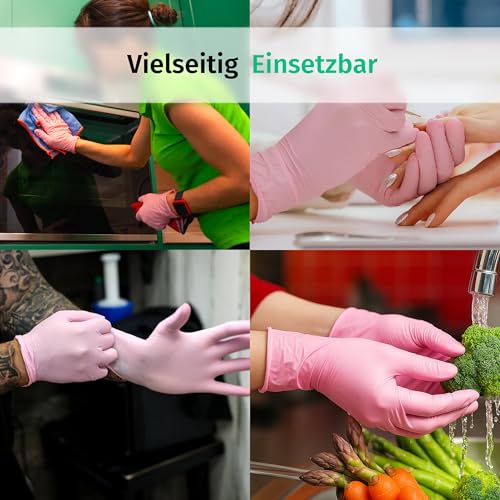 SF Nitrilhandschuhe XS Rosa – 100 Stück Einweghandschuhe, latexfrei