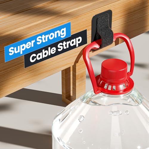 Kabelmanagement unter dem Schreibtisch, 【Haltert 15 Kabel】【Ultra-Haftung】 Kabelhalter Selbstklebend, verstellbarer langer Kabelbinder, Wiederverwendbarer Kabelclip-Versteck, 20 Paar