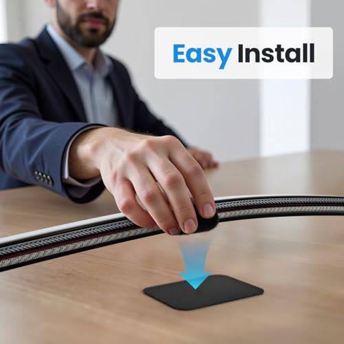 Kabelmanagement unter dem Schreibtisch, 【Haltert 15 Kabel】【Ultra-Haftung】 Kabelhalter Selbstklebend, verstellbarer langer Kabelbinder, Wiederverwendbarer Kabelclip-Versteck, 20 Paar