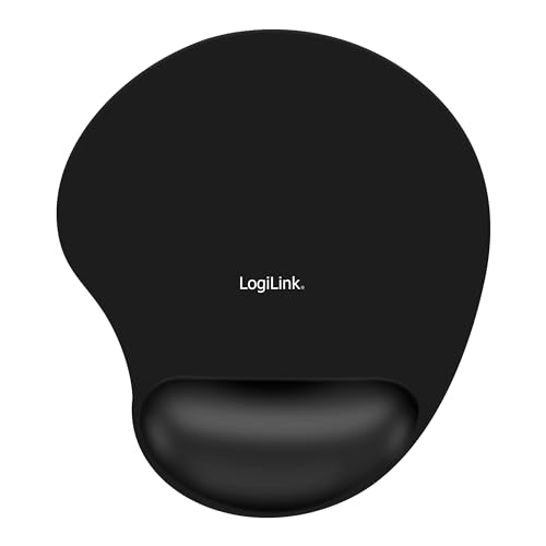 LogiLink ID-0027 Mauspad mit Silikon Gel Handauflage, schwarz