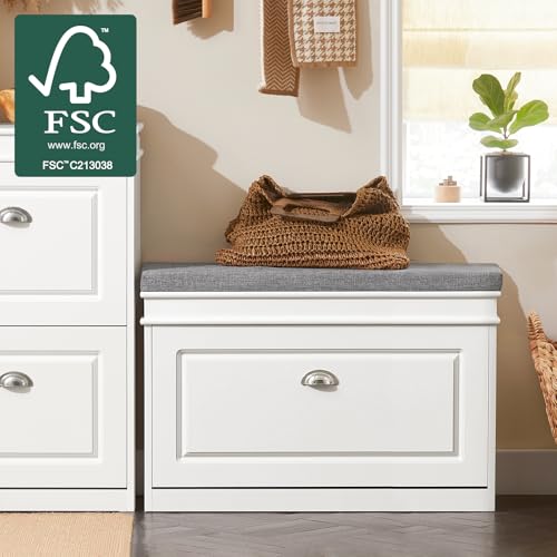 SoBuy Schuhbank mit Sitzfläche und Klappe 75x51x24cm für Flur