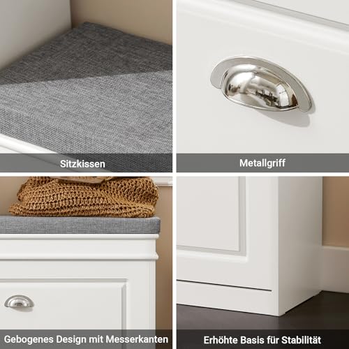 SoBuy Schuhbank mit Sitzfläche und Klappe 75x51x24cm für Flur