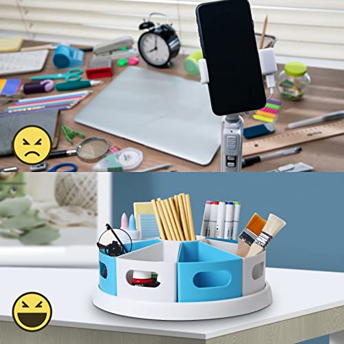 MeCids 360° drehbarer Schreibtisch-Organizer für Zuhause, Büro, Organisation und Aufbewahrung, Kunstbedarf, Organizer, 30,5 cm, Lazy Susan Stil Caddy mit herausnehmbaren Behältern, für Heimbüros,