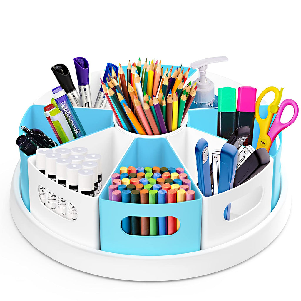 MeCids 360° drehbarer Schreibtisch-Organizer für Zuhause, Büro, Organisation und Aufbewahrung, Kunstbedarf, Organizer, 30,5 cm, Lazy Susan Stil Caddy mit herausnehmbaren Behältern, für Heimbüros,