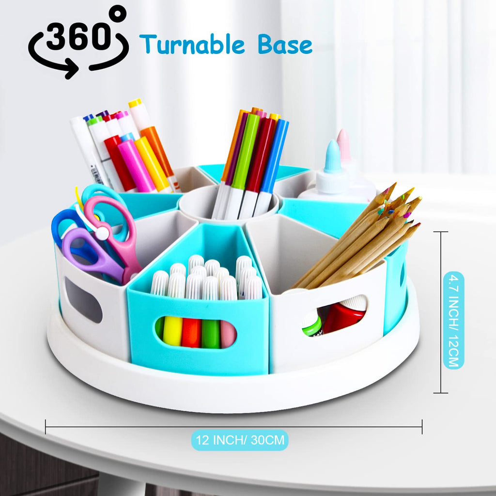 MeCids 360° drehbarer Schreibtisch-Organizer für Zuhause, Büro, Organisation und Aufbewahrung, Kunstbedarf, Organizer, 30,5 cm, Lazy Susan Stil Caddy mit herausnehmbaren Behältern, für Heimbüros,