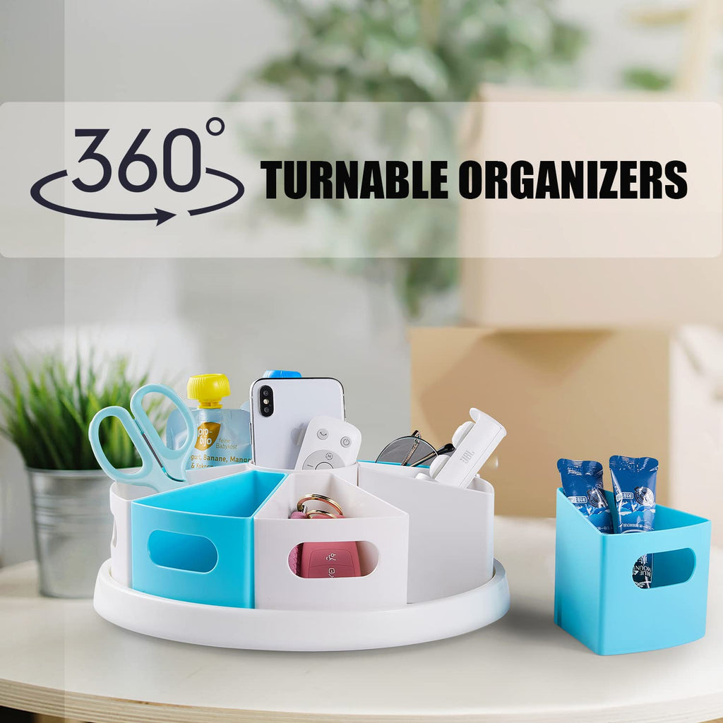 MeCids 360° drehbarer Schreibtisch-Organizer für Zuhause, Büro, Organisation und Aufbewahrung, Kunstbedarf, Organizer, 30,5 cm, Lazy Susan Stil Caddy mit herausnehmbaren Behältern, für Heimbüros,